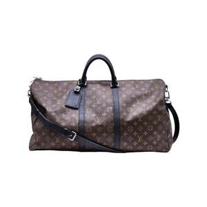 Louis Vuitton Keepall 55 Bandouliere Monogram Duffle Travel Bag Brown Black